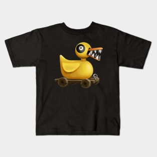 Evil Wooden Duck Toy Kids T-Shirt